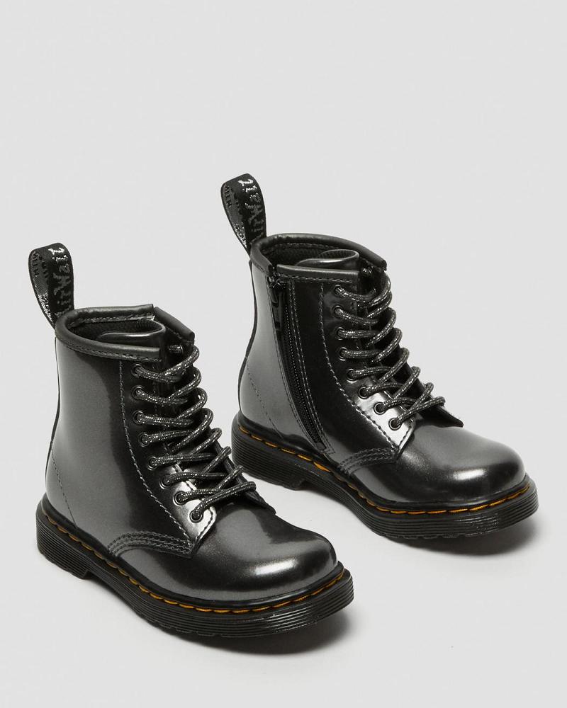 Dr Martens Toddler 1460 Metallic Veterlaarzen Kinderen Grijs | NL 127HAP